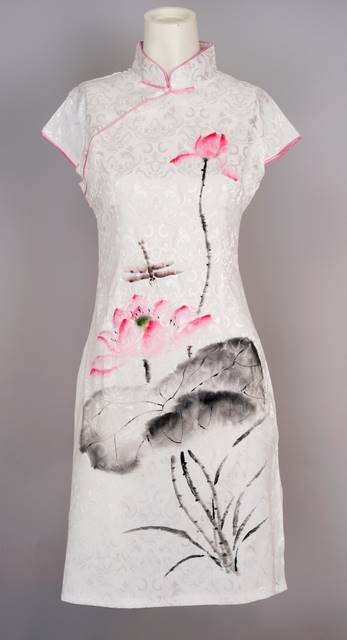 Flower Painting Mandarin Dress | Chinese Apparel | Women | Women's Dresses